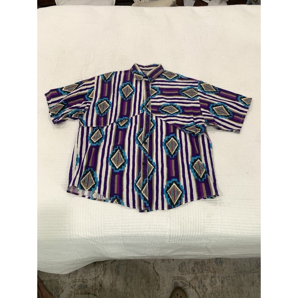 Rafter JX Women's VTG Shirt Size Medium Aztec Art Made In USA Rodeo Western
